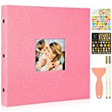 Benjia Album fotografico autoadesivo, XXL Large Linen White Pages Photo Album Self Design con adesivo e penna metallica per 9x13 ...