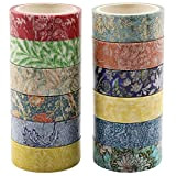 Berkin Arts Washi Tape Set 12 Rotoli Decorativo Giapponese Nastro Washi adesivo colorato Artigianato Carta, 15mm di Larghezza, Vintage per ...