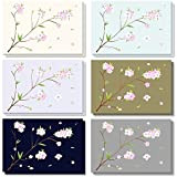 Best Paper Greetings - Biglietti d’auguri vuoti, 6 diversi disegni di fiori di ciliegio giapponesi, buste incluse, dimensioni: 10 x 15 cm, ...
