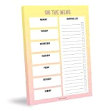 Bettie Confetti Meal Planner and Shopping List Pad | Undated A5 Funny Notepad with Grocery Checklist for Daily Food Prep, ...