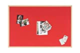 Bi-Office Bacheca Reversibile, Lavgana In Sughero e Feltro Rosso, Cornice In Legno, 90 x 60 cm