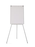 Bi-Office Flipchart Basic, treppiede con struttura in plastica e portarotolo regolabile, melaminico, 70x100 cm, grigio