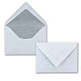 Bianco Buste Din B6 – Foderate con carta velina – argentato 90 G/m² – 176 x 125 mm – nassklebung – qualità marca: Neuser seta 50 Umschläge bianco/argento