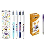 Bic 4 Colori Penne A Sfera, Message Box, Messaggi Assortiti & Penne A Sfera, Cristal Multicolour, Per Fornitura Per Cancelleria ...