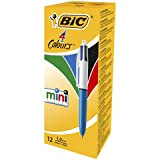 BIC 40616 Standard - Penna a sfera 4S Min I, punta media, inchiostro classico retrattile, ricaricabile, colori assortiti