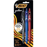 BIC Gel-ocity Quick Dry Retractable Gel Pen, Medium Point, 0.7 mm, Assorted Colors, 3-Count