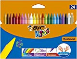 BIC Kids Pastelli Colorati, Plastidecor, Colori per Bambini a Casa e a Scuola, Colori Assortiti, Astuccio Scuola, Confezione da 24 ...