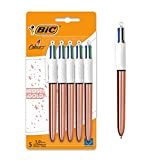 BIC Set di 4 penne a sfera Colours Rose Gold, confezione da 5, tratto 0,4 mm, ideale per l'ufficio, la ...
