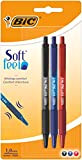 Bic Soft Feel - Penna a sfera, punta media (1,0 mm), colori assortiti, confezione da 3 pezzi
