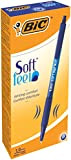 BIC Soft FeelClic Grip Penna a Sfera, a Scatto, Punta Media da 1,0mm, Confezione da 12 Pezzi, Colore Blu