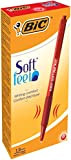 Bic Soft FeelClic Grip Penna a Sfera, a Scatto, Punta Media da 1,0mm, Confezione da 12 Pezzi, Colore Rosso
