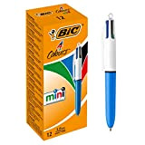 Bic4 Colours Mini Penna a Scatto, Punta Media 1,0 mm, Formato Pocket 4 Colori di Inchiostro in una Penna, Confezione ...