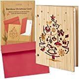 Biglietto auguri di Natale: cartolina per auguri di Natale in legno con busta - biglietti con busta per Natale, cartolina ...