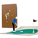 Biglietto d’auguri H15 3D con motivo a tema golf, per il compleanno di un golfista, biglietto pop up per pensionamento, ...