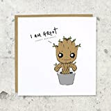 Biglietto di auguri “I am Groot” [lingua inglese], Marvel, Guardiani della Galassia, Baby Groot, pagina bianca, divertente, spiritoso