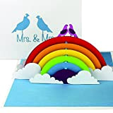 Biglietto di auguri per matrimonio 3D "Lesbian Wedding Card - Birds in Love" - Biglietto pop-up "Mrs. & Mrs." come ...
