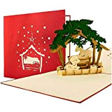Biglietto di Natale con presepe natività 3d a comparsa, decorazione natalizia, alta qualità, cartolina di auguri pop up per adulti ...