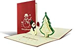 Biglietto di Natale con pupazzo neve e albero 3d a comparsa, decorazione natalizia, alta qualità, cartolina di auguri natalizi pop ...