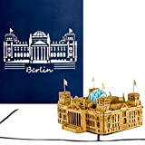 Biglietto pop-up "Berlino" – Biglietto 3D pieghevole con modello Berliner Reichstag come cartolina, souvenir, idea regalo, buono di viaggio e ...