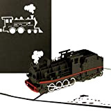 Biglietto pop-up "Dampflok" – Biglietto di auguri 3D e locomotiva con trenino in carta – idea regalo non solo per ...