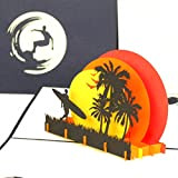 Biglietto pop-up "Surfer Sunset Beach" – Biglietto di auguri di compleanno, biglietto d'invito, vacanze, buono di viaggio per surf, Florida ...