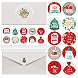 Biroyal 100 etichette autoadesive colorate natalizie 10 motivi adesivi natalizi da scrivere per regali, etichette natalizie per buste, sacchetti regalo