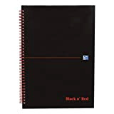Black n Red Book con rilegatura a spirale, 140 pagine, formato A4 in carta riciclata, Ref H67023 90gsm, confezione da ...