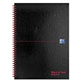 Black N Red Book Wirebound Smart Ruled and Perforated 90 gsm 140PP A5 Matt Black ref 100080192 Single Black
