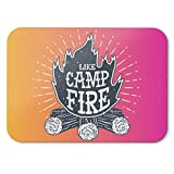 BLAK TEE Camp Fire Illustration Mouse Pad 18 x 22 cm in 3 Colours Pink Giallo