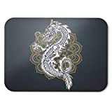 BLAK TEE Chinese Dragon in Mandala Mouse Pad 18 x 22 cm in 3 Colours Nero