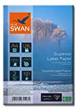 BLUE SWAN - 200 fogli A4 Superior Colour Laser carta fotografica Flyer 128 g/m², lucida, stampabili su entrambi i lati, ...