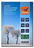 Blue Swan A3, 150g, 50 fogli di carta fotografica Lucida, impermeabile, un lato