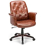 BlueOcean Furniture - Sedia direzionale ergonomica in pelle regolabile da ufficio, comodo supporto per la schiena e braccioli, sedia girevole ...
