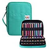 BOMKEE Astuccio portapenne con 220 scomparti impermeabile borsa matite colorate con cerniera per studenti, bambini, adulti, artisti, penne gel glitterate, ...