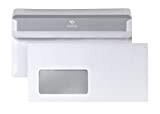 Bong 2220617 Posthorn - Buste da lettera in formato DIN lungo, con finestra, chiusura autoadesiva, interno grigio con stampa, 110 ...