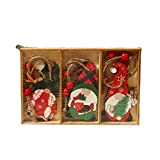 BOTCAM Decorazione natalizia per la casa, oggetti di scena dipinti con persone della foresta, ciondolo in legno (A-G, taglia unica)
