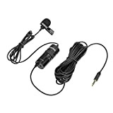 BOYA BY-M1 Pro Microfono a clip universale per microfono lavalier per smartphone, DSLR, videocamere, registratori audio, PC