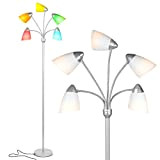 Brightech Lampada da terra a LED Medusa - Lampada da lettura a palo alto regolabile a più teste - Include ...
