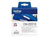 Brother DK22210 Etichette a Lunghezza Continua, Carta Adesiva, 29 mm x 30.48 m, Bianco