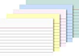 Brunnen 102279195 - Cartoncini per schedario formato A7, a righe, colori assortiti, confezione da 200 pezzi