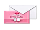 Buoni Regalo con Buste (25 o 50 pezzi) Biglietti Omaggio Gift Card Coupon Cartoncino Voucher da Compilare Offerta o Sconto ...