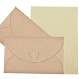 Busta Regalo con Kraft Carta, Hotipine Vintage Marrone Resistente Forma di Cuore envelopes per Cartoncino di Auguri San Valentino Amicizia ...