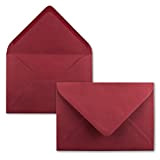 Buste da lettera in colori vivaci formato B6, dimensioni 175 x 125 mm, chiusura adesiva da inumidire 50 Umschläge rosso scuro