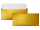 Buste per lettere, DIN lungo – oro metallizzato – Premium Qualità – 110 G/m² – 220 x 110 mm – molto resistente – lembo adesivo – qualità marca: Neuser colori vivaci DL gold