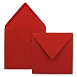 Buste per lettere quadrate/rosso, qualità pesante – molto stabile – 110 G/m², 158 x 158 mm, nassklebung, pizzo portafoglio//in della Serie colore felice di Neuser. 100 Umschläge ...