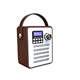 C- Digital Bluetooth FM Radio Lettore MP3 Multifunzionale Radiosveglia in Legno Altoparlante Bluetooth Wireless retrò Portatile USB/TF