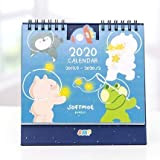 Calendari Calendari da tavolo Anno 2020 Serie di animali spaziali Calendario Cartone animato Maiale Orso Calendario da tavolo Agenda giornaliera ...