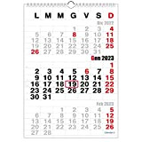 Calendario 2023 a 3 mesi stile trittico da muro solo numeri con segna giorno