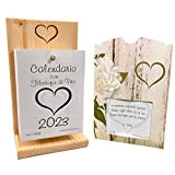 Calendario 2023 con Filosofie di vita con porta frase OMAGGIO - Base in legno con Calendario - Ogni giorno una ...