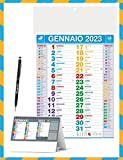 Calendario 2023 da muro olandese, con campo note + OMAGGIO Calendario da tavolo 2023 + OMAGGIO Penna touch (Multicolore)